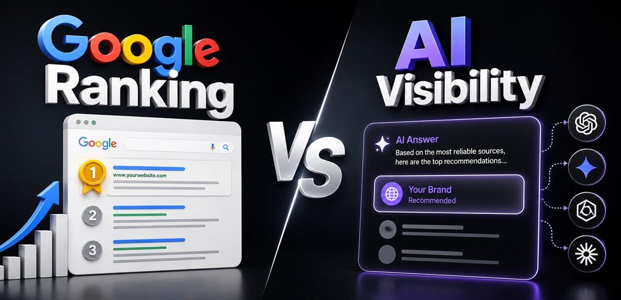 Google Ranking vs. AI Visibility